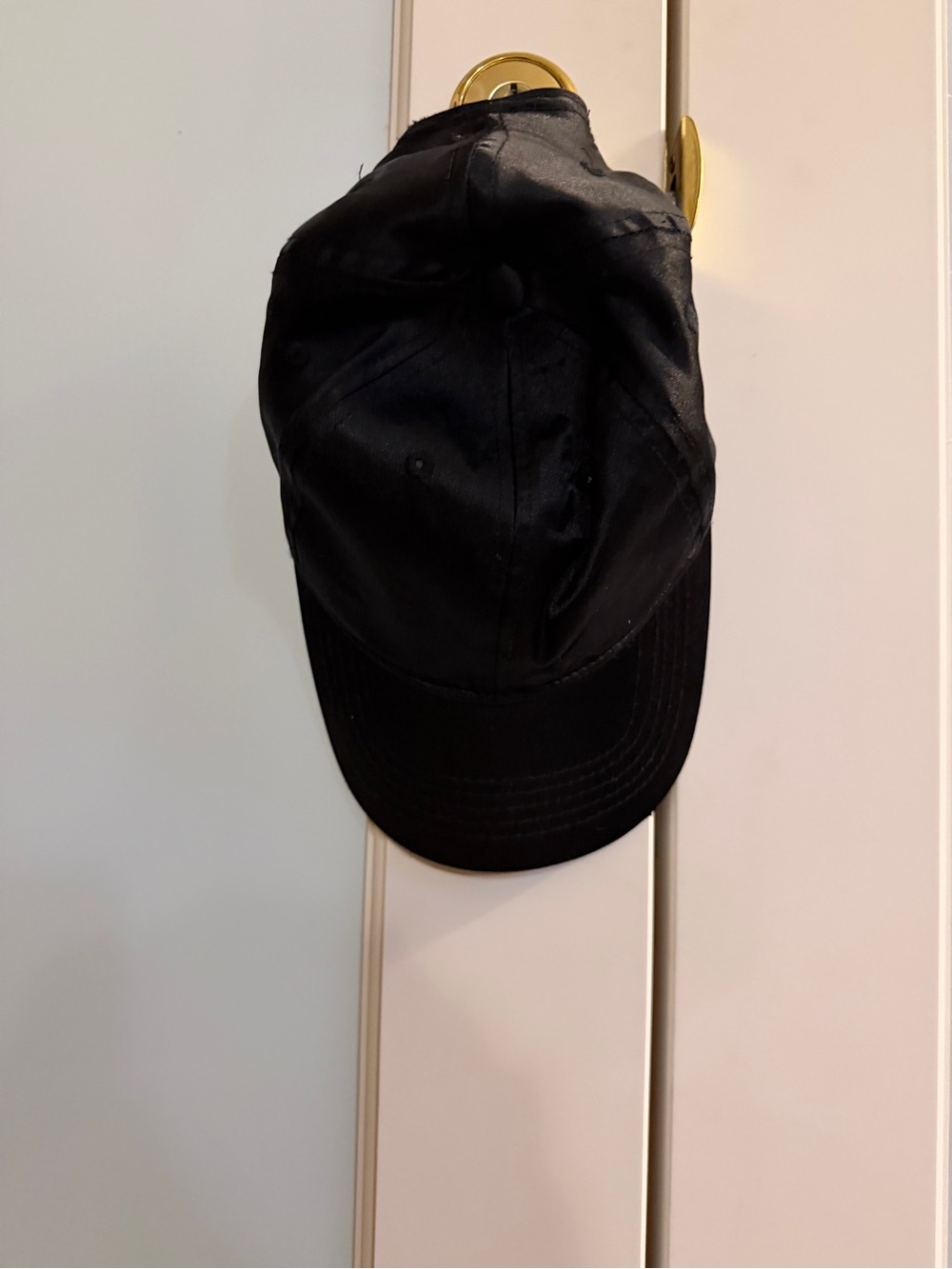 Classic Black Satin Baseball Cap